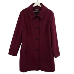Preston & York Women’s Wool Blend Red Button Down Coat Size 18